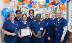 Nurses celebrating Nursing Week 2026 in a hospital with appreciation awards and team activities